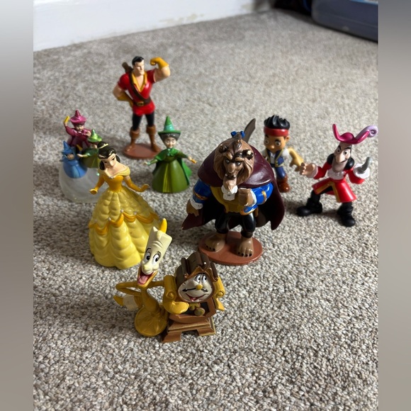 Disney Other - Disney action figures beauty and the beast figurines book sleeping beauty